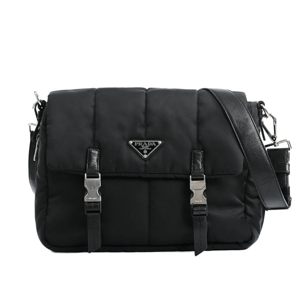 Prada Bomber Messenger Shoulder Bag Black